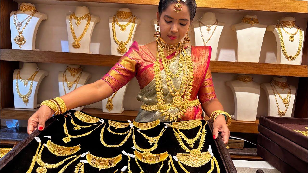 6 Grams Gold Necklace Budget Wedding Jewellery Set 10 Gram Choker Middle Haram | Long Kerala Malai