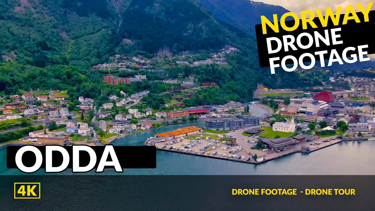 Odda Norway. Drone Cinematic Footage
