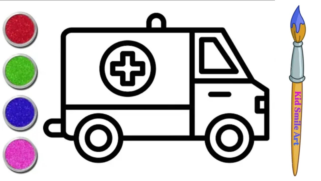 How to draw an ambulance|Easy ambulance drawing for kids|Step by step drawing for kids 
