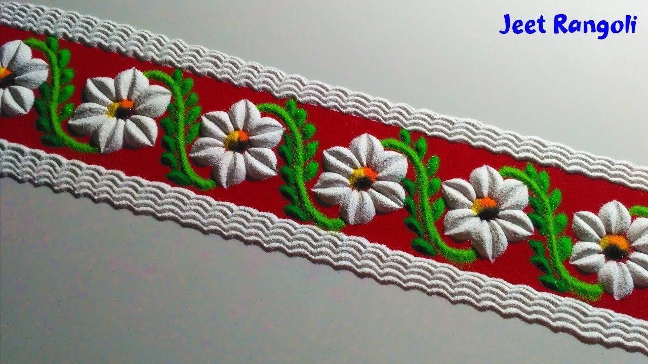 Easy and beautiful border rangoli design.