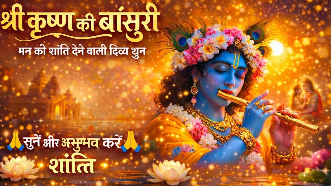 🦚 श्री कृष्ण की मधुर बांसुरी | मन को शांति देने वाली दिव्य धुन for Deep Meditation & Positive Energy