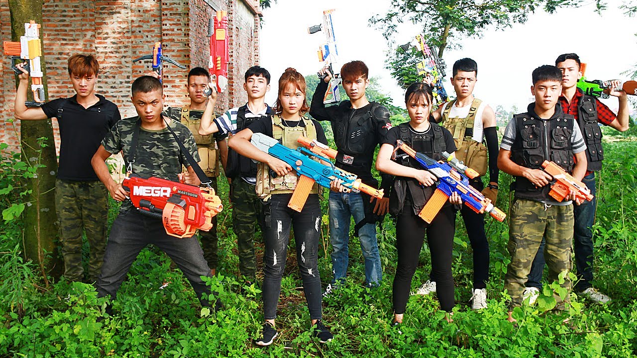 Action Boss Girl Nerf guns Team killer Sister Revenge 10 years Nerf war
