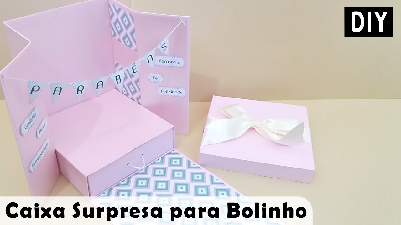 Como fazer Caixa Surpresa Para Presentes e Mini Bolo - DIY