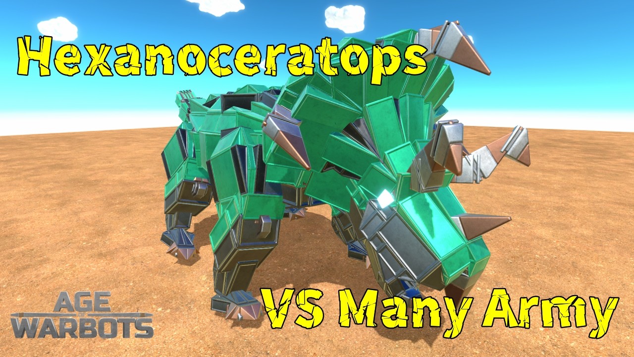 Hexanoceratops vs Many Army in Early Access - Age of Warbots (AOWB)