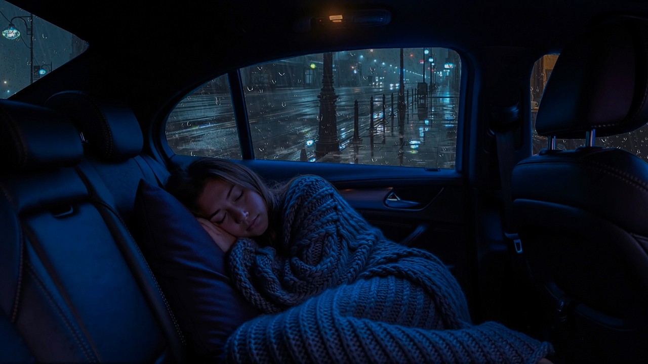 Nice Rain in Car | Soft Raindrops for Sleep and Relax with Cozy Nighttime Rain Ambience
