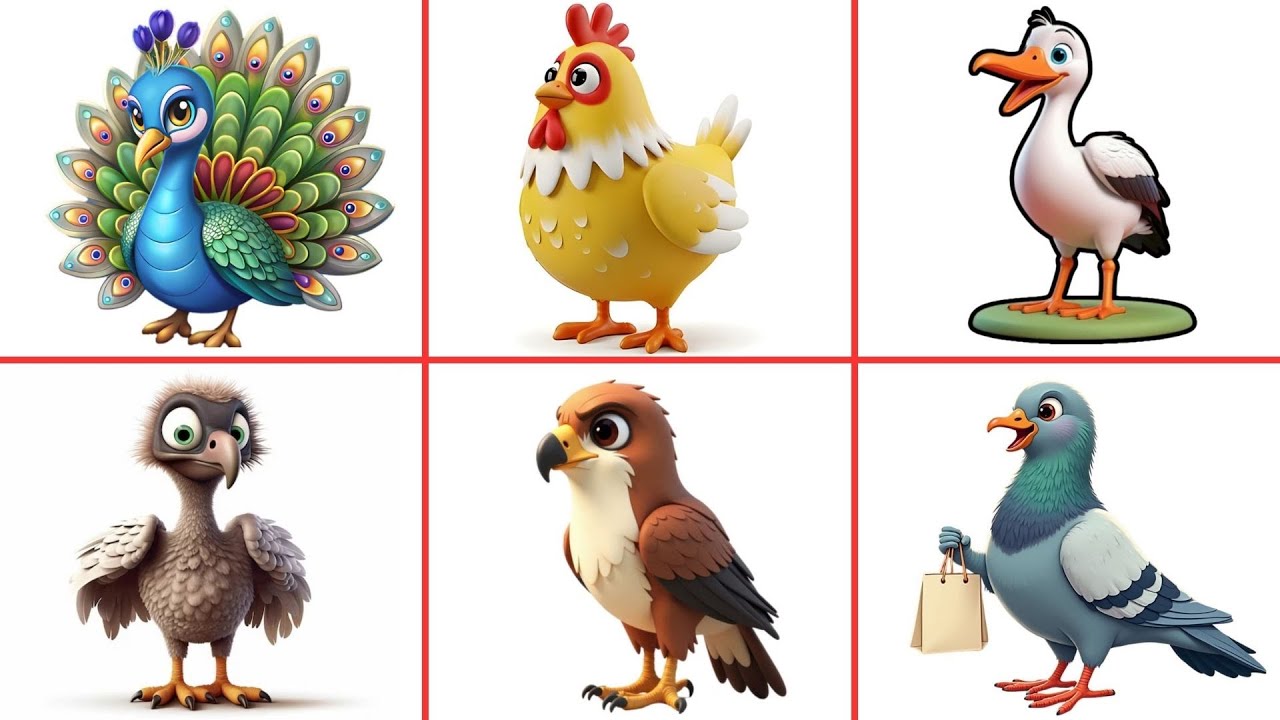 Bird Names and Sounds in Tamil | பறவைகளின் பெயர்கள் & ஒலிகள் | Kids Learning #birds