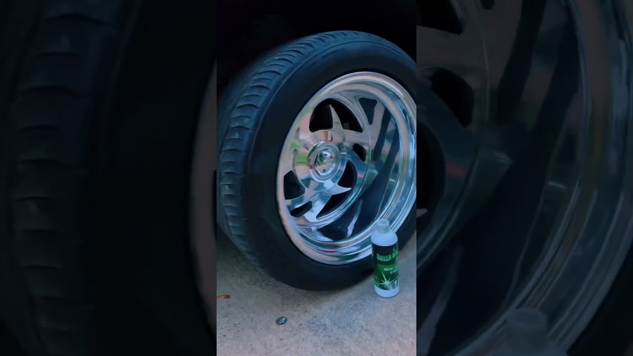 Before and After Green Magic plus billet wheel polish highly recommend 😎 #billets #classictrucks
