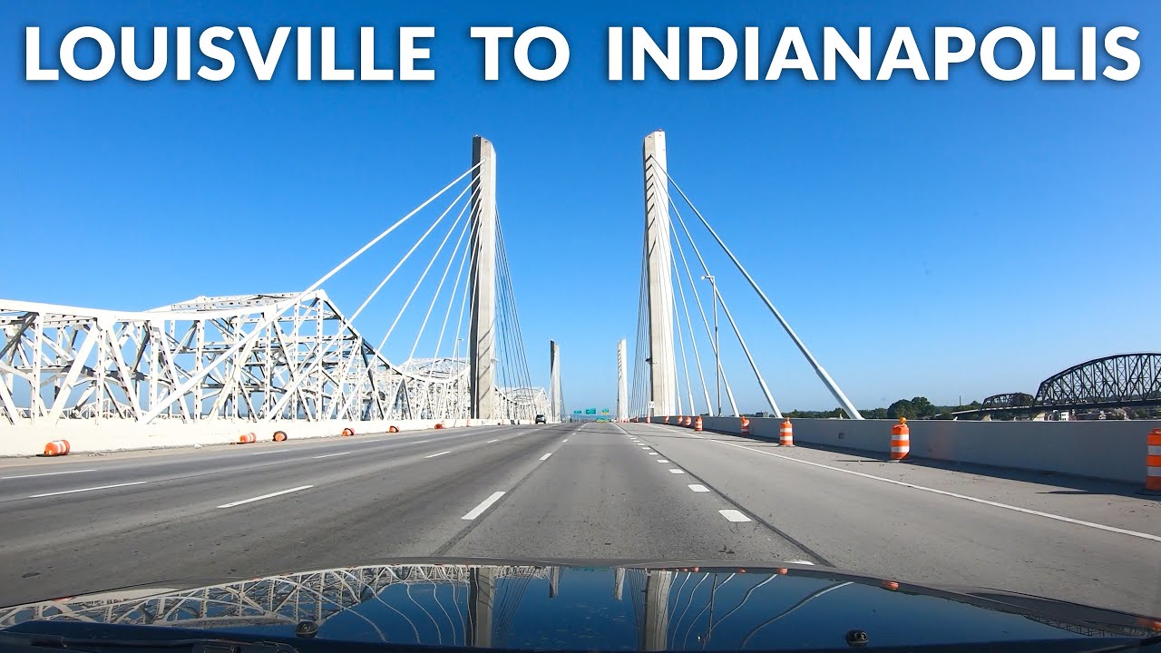 Louisville to Indianapolis US Road Trip - Drive Timelapse 4K