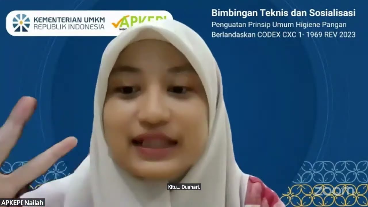 Day 1 - SOSIALISASI DAN PENGUATAN PRINSIP UMUM HIGIENE PANGAN BERLANDASKAN CODEX CXC 1-1969 REV 2023