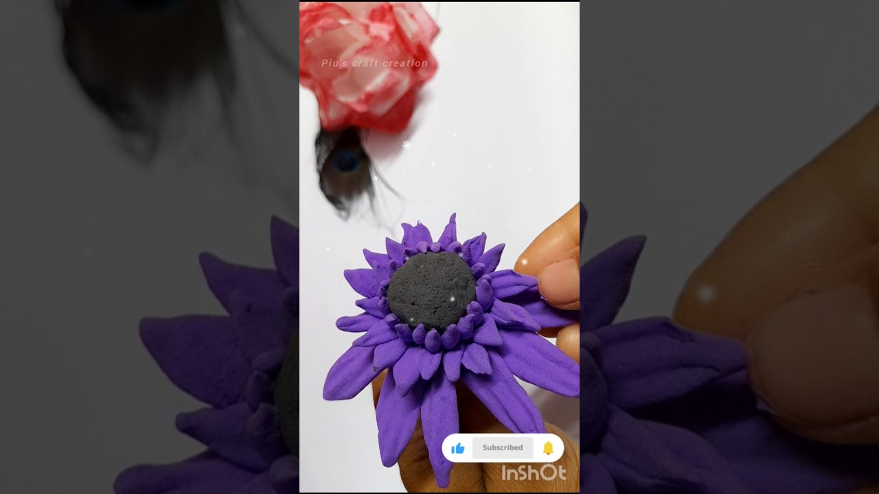 Diy 🌻 flower  #diy #shorts #flowers #craft #art #artwork #claycraft @piuscraftcreation5821