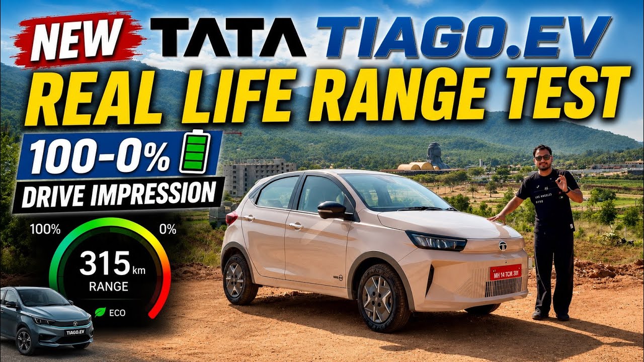 RANGE TEST & DRIVE REVIEW - TATA TIAGO EV FACELIFT 2026 || Charging Time & Cost, PROS & CONS