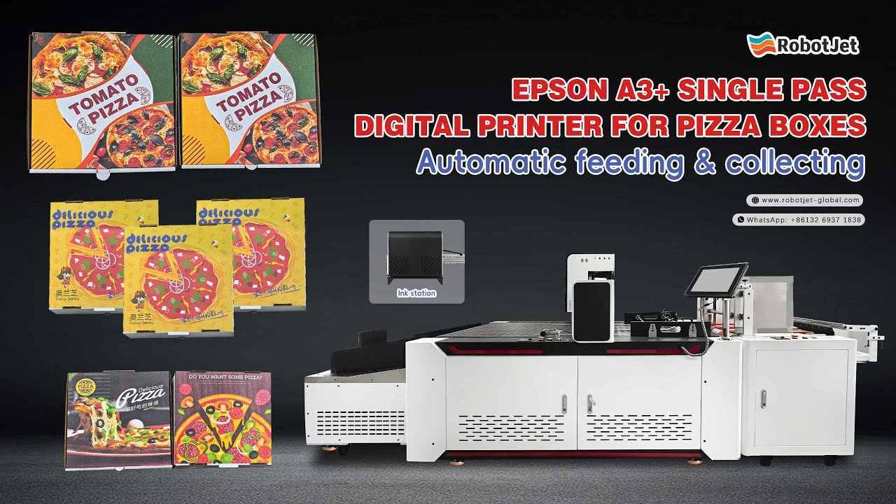 EPSON A3+ SINGLE PASS DIGITAL PRINTER FOR PIZZA BOX | Automatic feeding and collecting