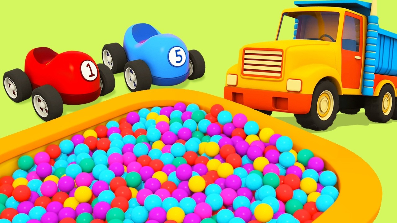 Chegou a hora de encher a piscina com bolinhas coloridas! Desenho animado infantil