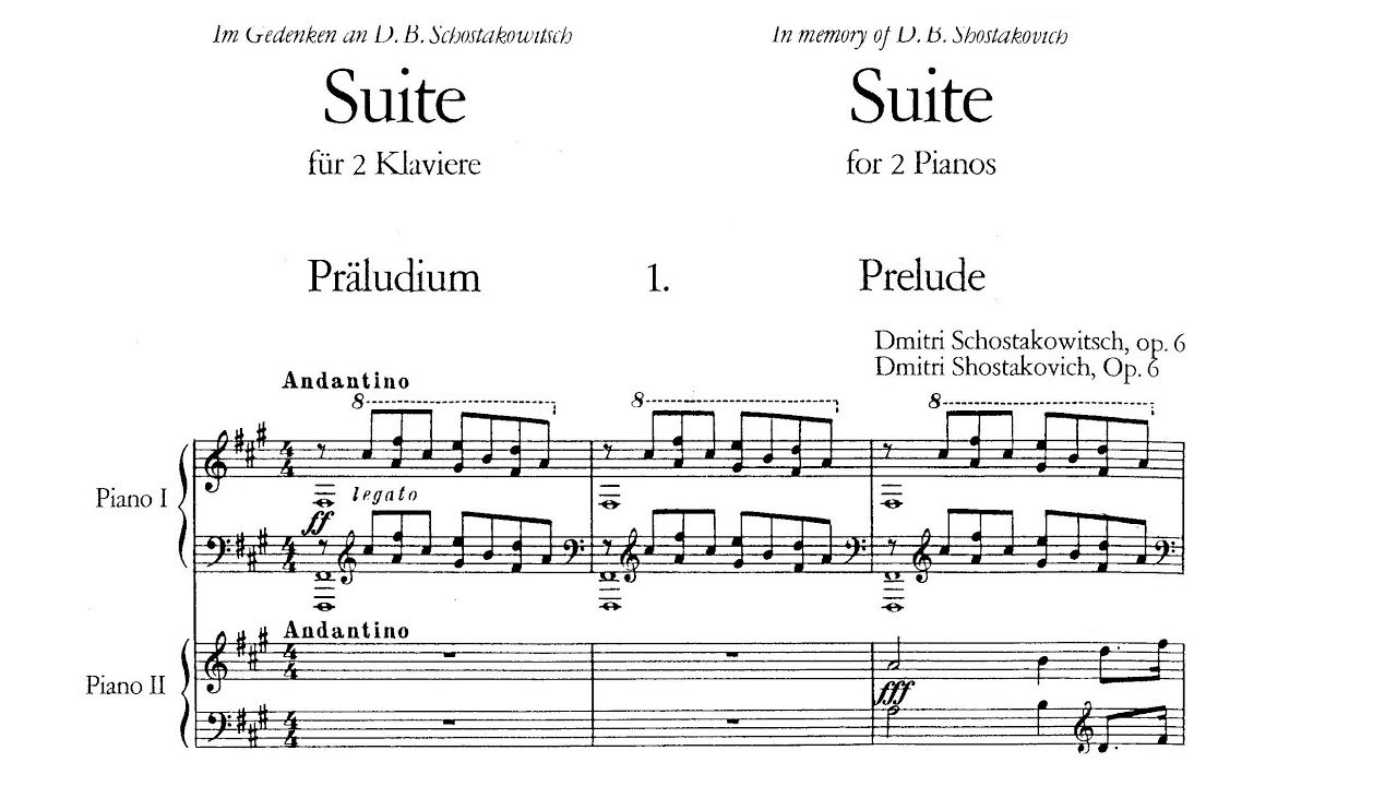 Dmitri Shostakovich - Suite for Two Pianos in F-Sharp Minor, Op. 6