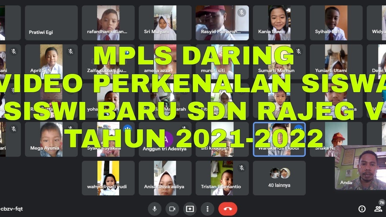 PART 2 MPLS PERKENALAN SISWA SISWI BARU KELAS 1 SDN RAJEG V TAHUN PELAJARAN 2021-2022