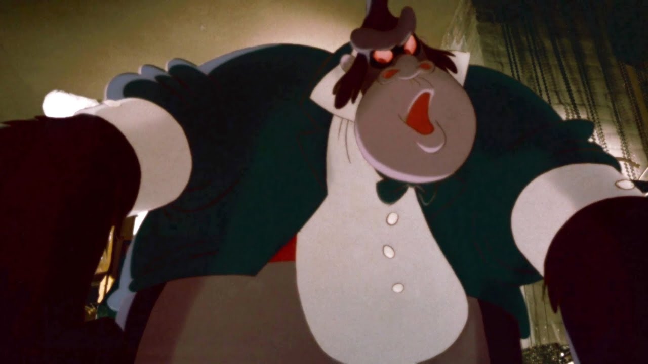 Roger Rabbit is ejected from the Ink and Paint Club by Bongo the gorilla - movie vs Amiga game