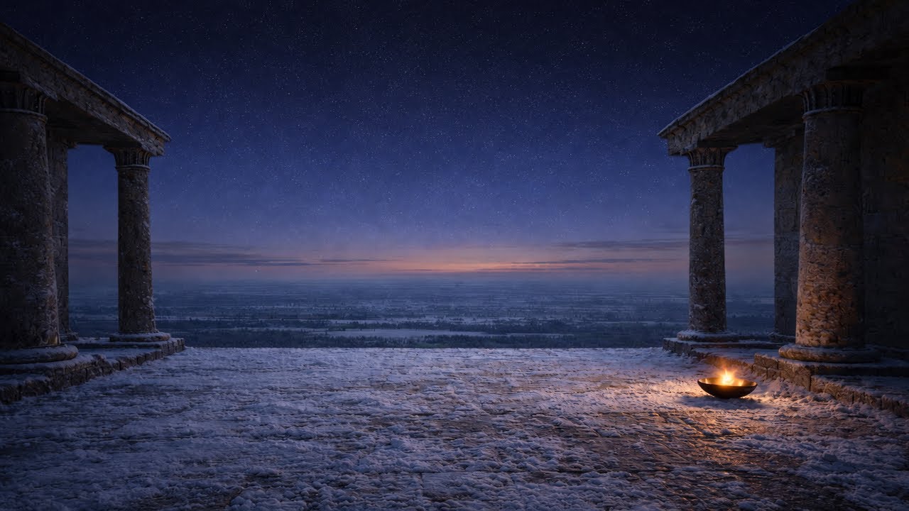 Stoic Temple in Winter Snow — Deep Focus Ambience for Work, Study & Reflection (2 Hours)
