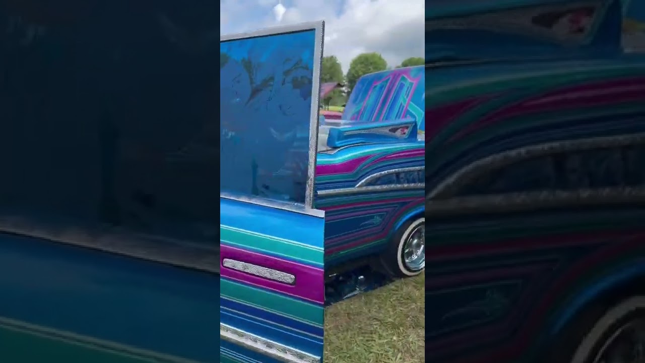 Lowrider: 1957 Chevy Bel Air “Double Trouble” at 2022 Rick Ross Car Show in Fayetteville, GA