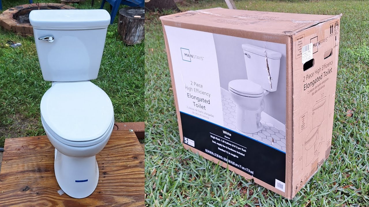 YT First- Mainstays High Efficiency Toilet Unboxing and Flush!