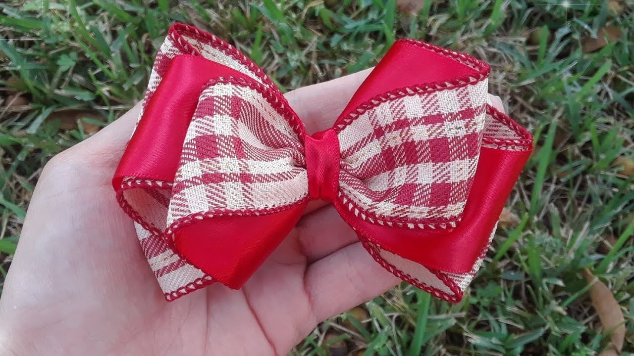 Como hacer un Moño Navideño para Niñas con Listón. Moño fácil y rápido | DIY Christmas Hairbows