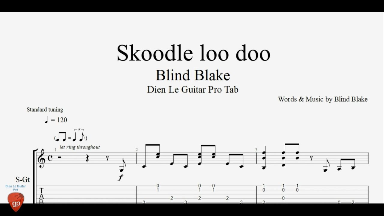 Blind Blake - Skoodle loo doo - Guitar Tabs