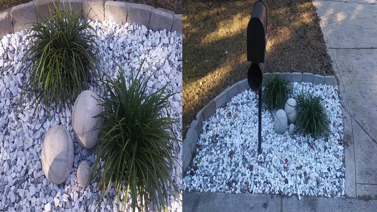 MAILBOX MAKEOVER & LANDSCAPE DESIGN ~ CURB APPEAL UNDER $100 ~ ROCK GARDEN
