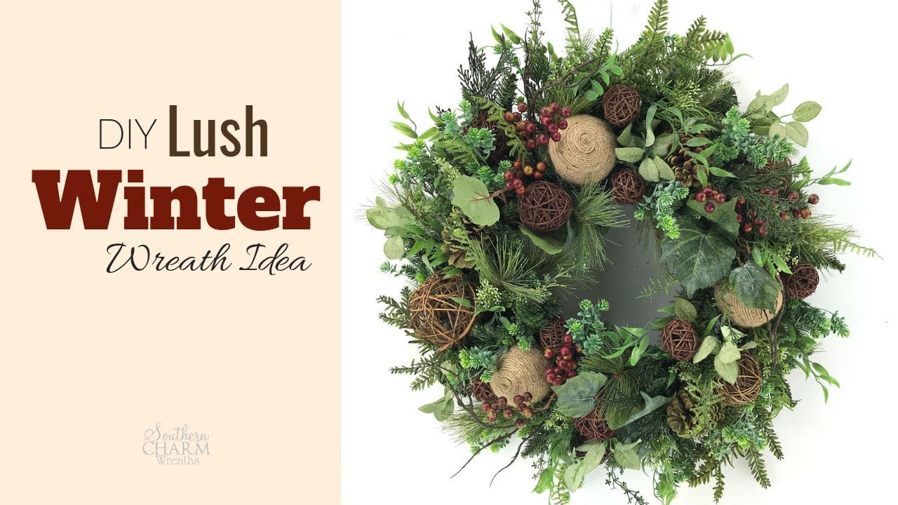 DIY Lush Greenery Winter Wreath Idea | Winter Wreath for Front Door Tutorial