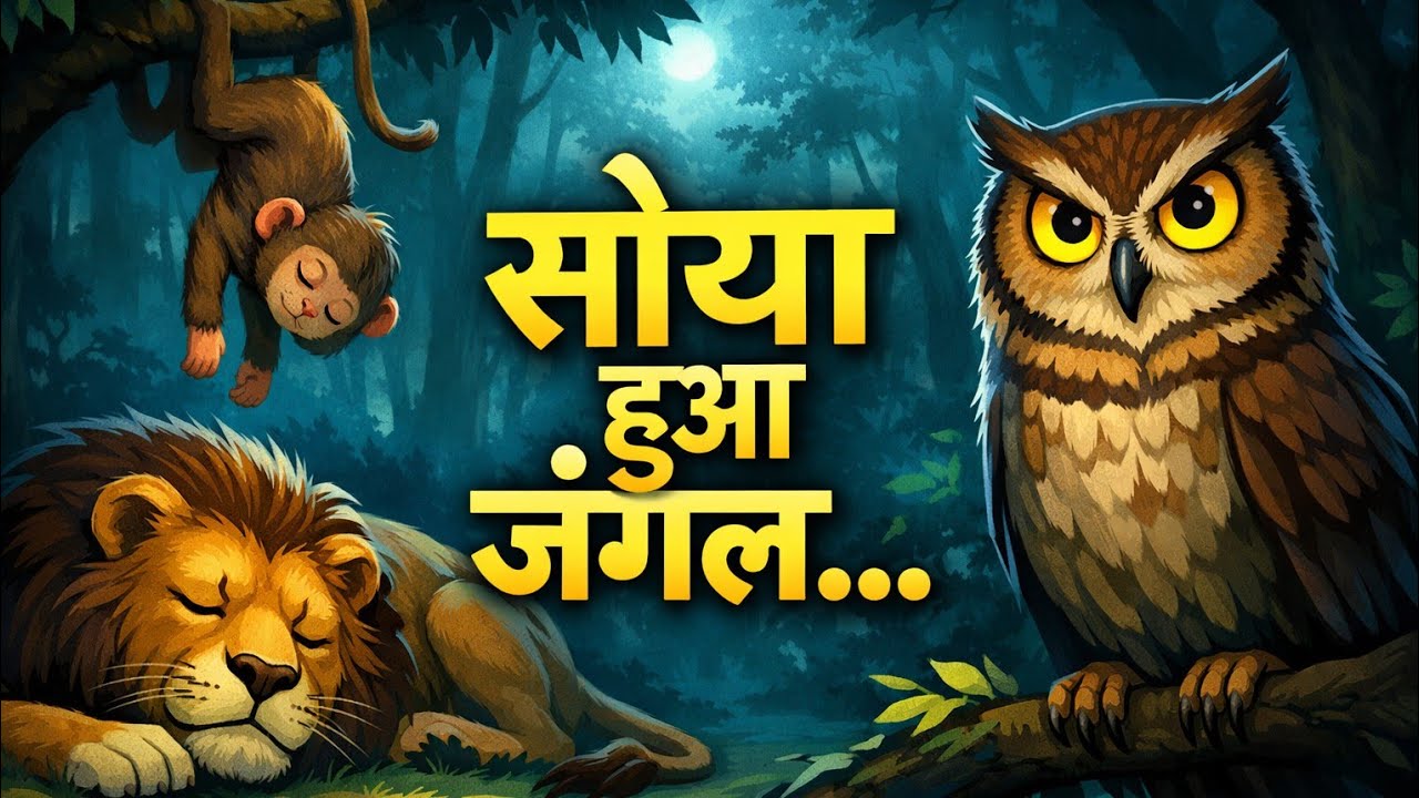 सोया हुआ जंगल //Panchatantra Ki Kahani // Hindi Cartoon // ullu ki kahani 
