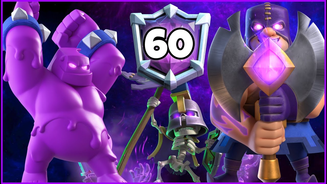 Top 60 with Elixir Golem Deck.!