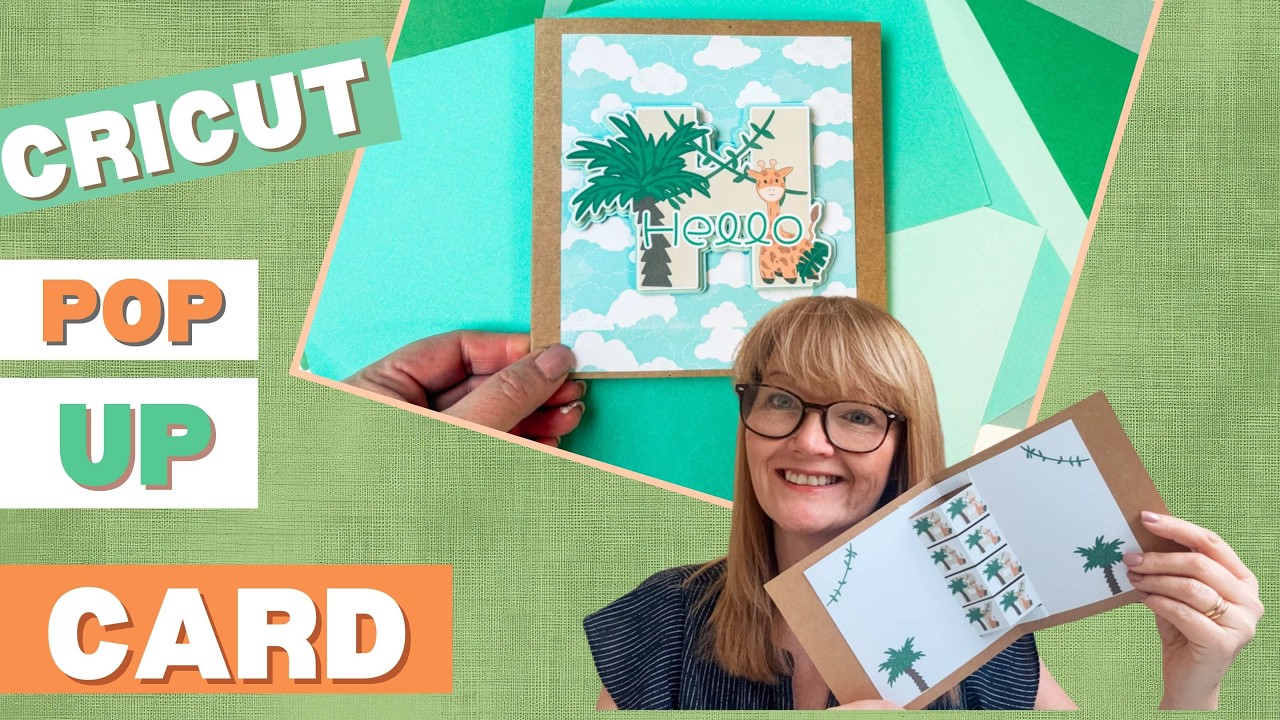 Самый простой урок по изготовлению объемной открытки на Cricut 🦒 | Открытка для начинающих: распе...