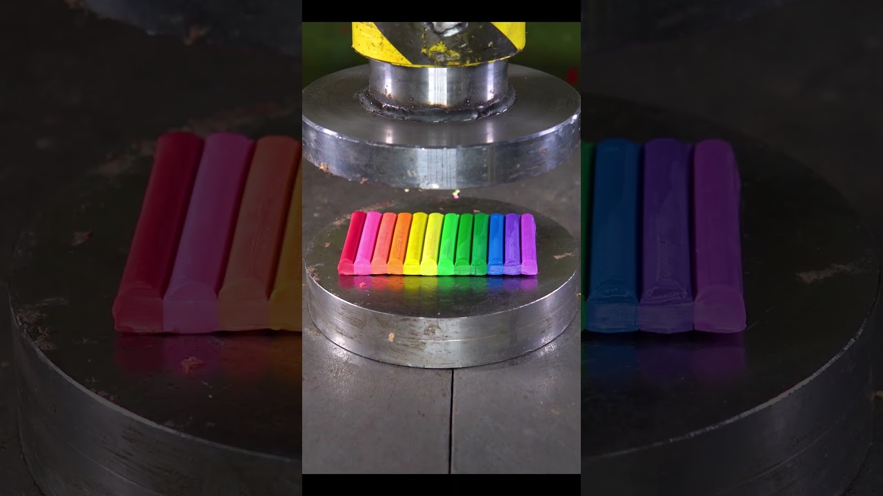 Jellybean Colorful Crush Under the Worm Maker! 🌈🍬💥 #asmr #viral  #HydraulicPress #Satisfying