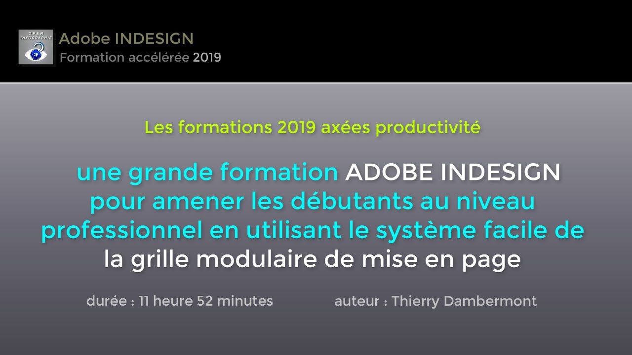 ID - Apprendre la grille modulaire de mise en page Adobe InDesign en seulement 12 heures - tuto 2019