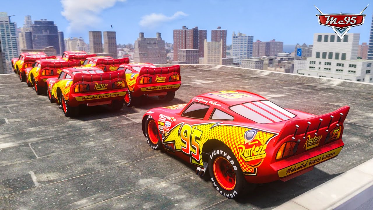 Crazy Rayo Lightning McQueen Car Crashes Ep.54 - GTA 4