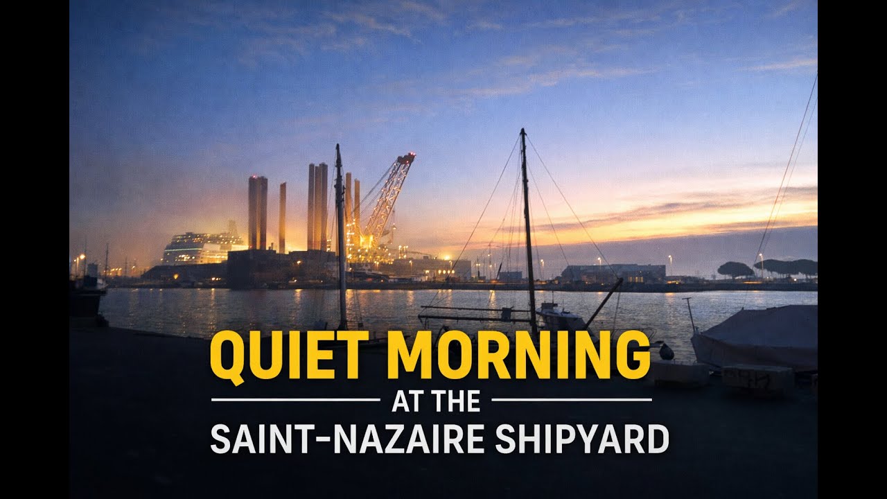 POV Morning Walk – Port & Shipyard of Saint-Nazaire 🇫🇷 | Quiet Atmosphere