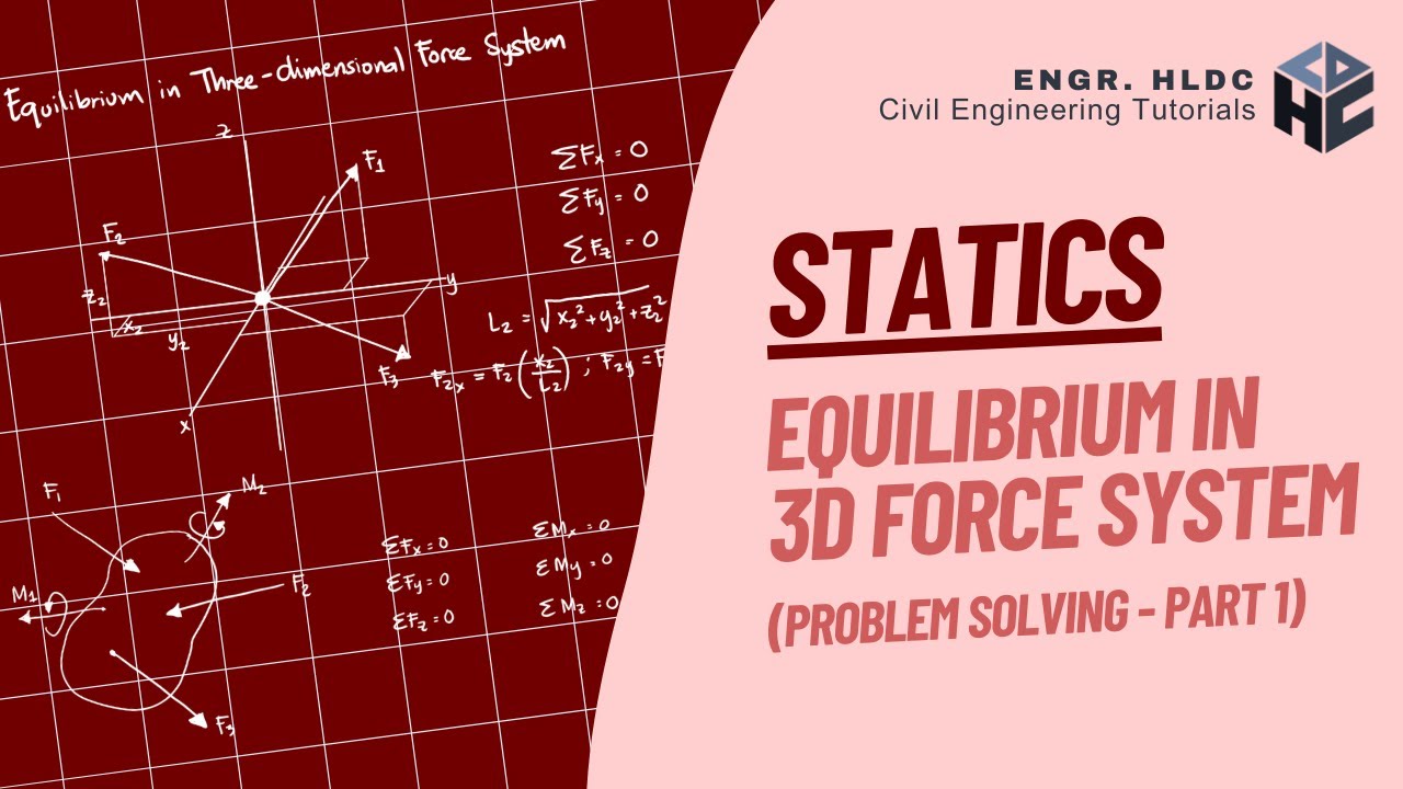 Statics | Equilibrium in Three-Dimensional Force System | Problem Solving (Part 1)