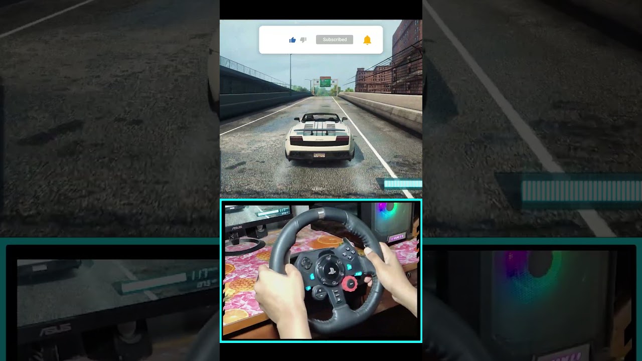 Need For Speed Most Wanted: Lamborghini Gallardo - Logitech G29 Steering wheel