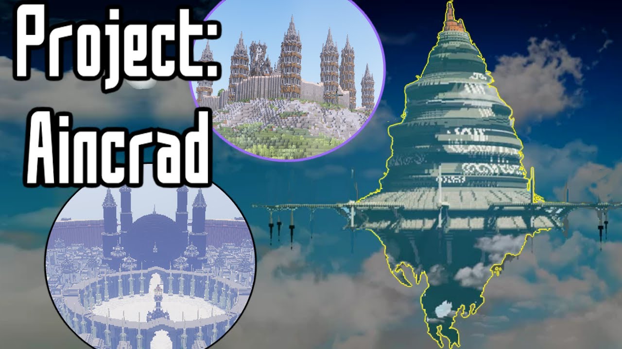 ПОСТРОЙКА ВСЕХ 100 ЭТАЖЕЙ AINCRAD в Minecraft (Скачать карту Sword Art Online для Minecraft)