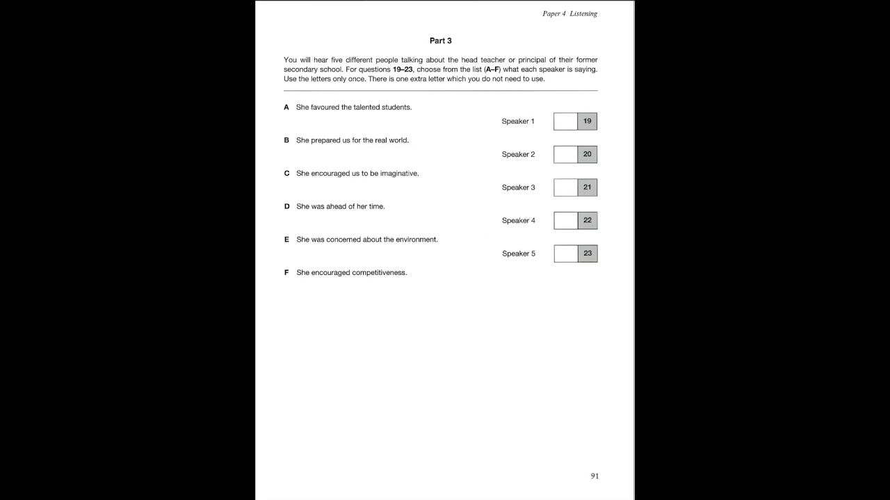 Listening B2, FCE 2 Test 4, Part 3