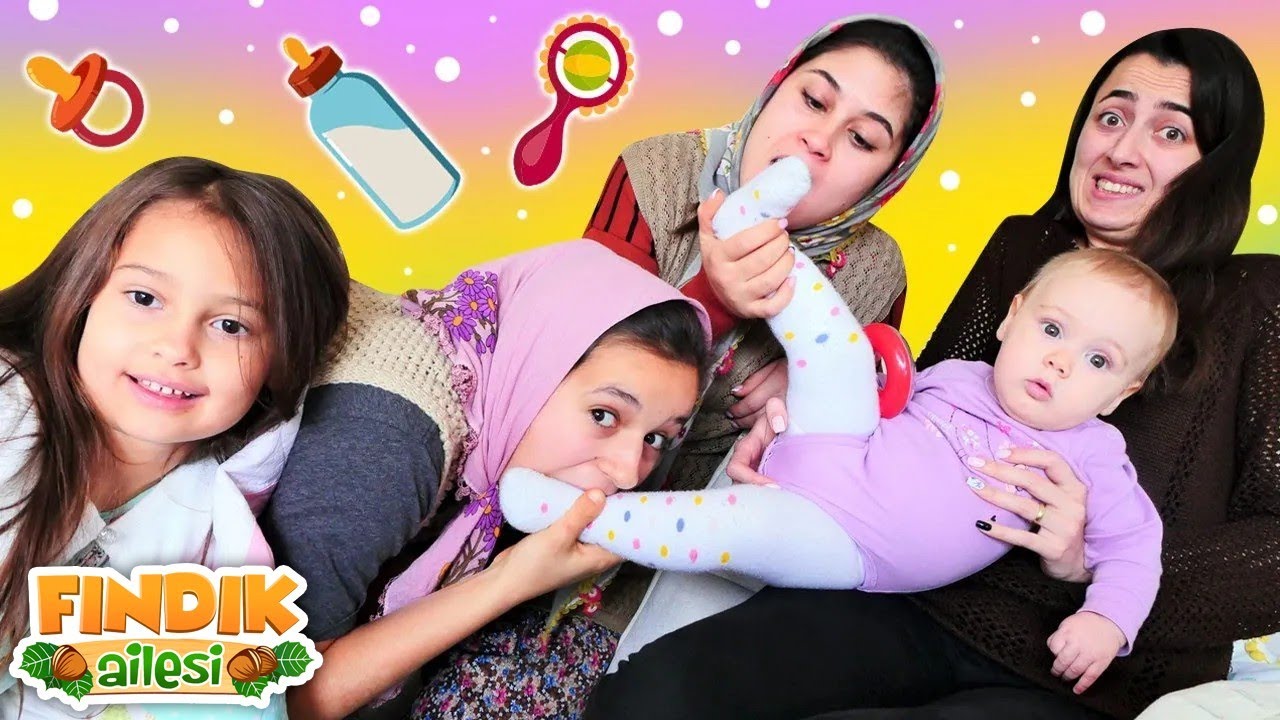 Fındık Ailesi, komşu bebeğine bakıyor ve Asiye bebek olmak istiyor! Eğlenceli oyunlar