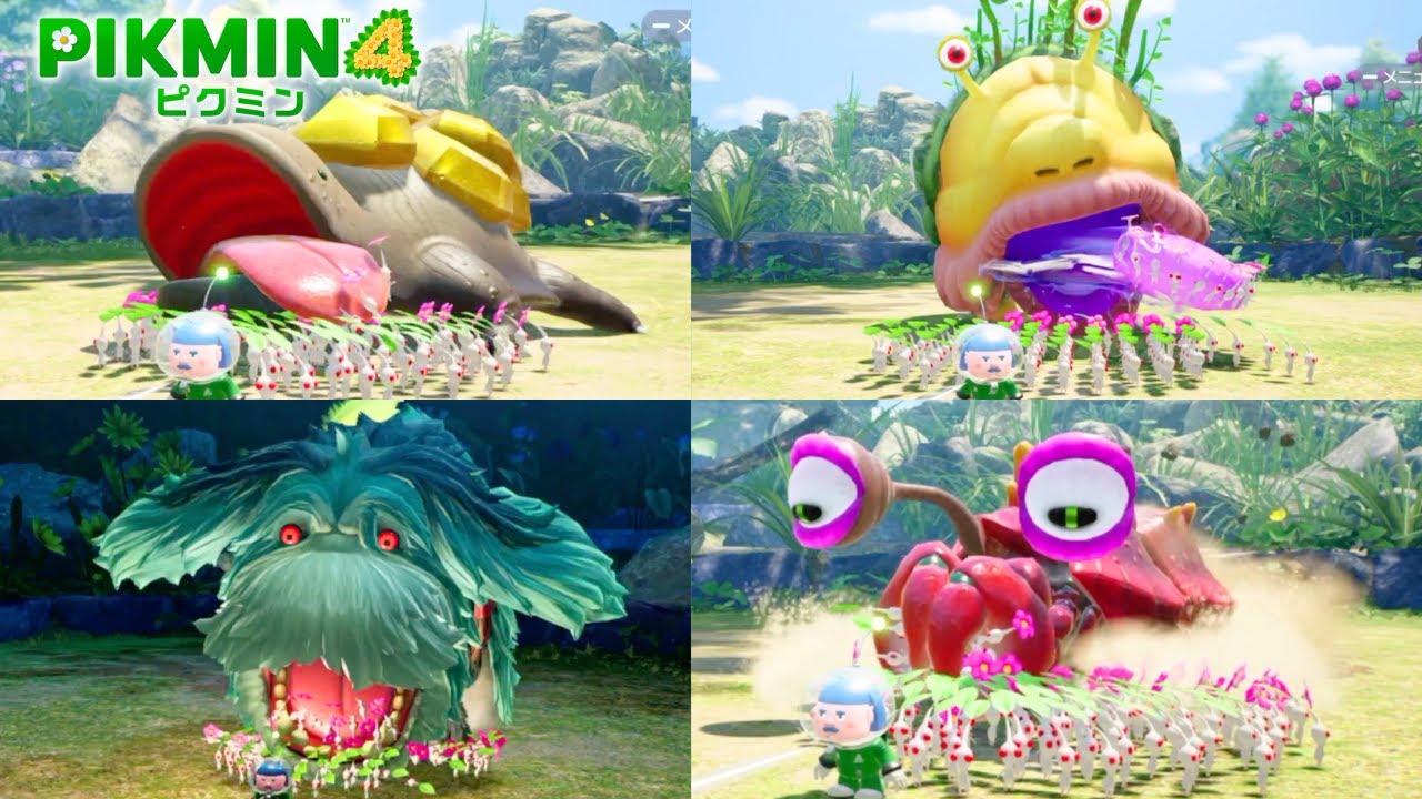 【ピクミン４ 検証】白ピクミンの毒で全ボス＆原生生物を倒してみた！I defeated all the bosses and protozoans with White Pikmin's poison