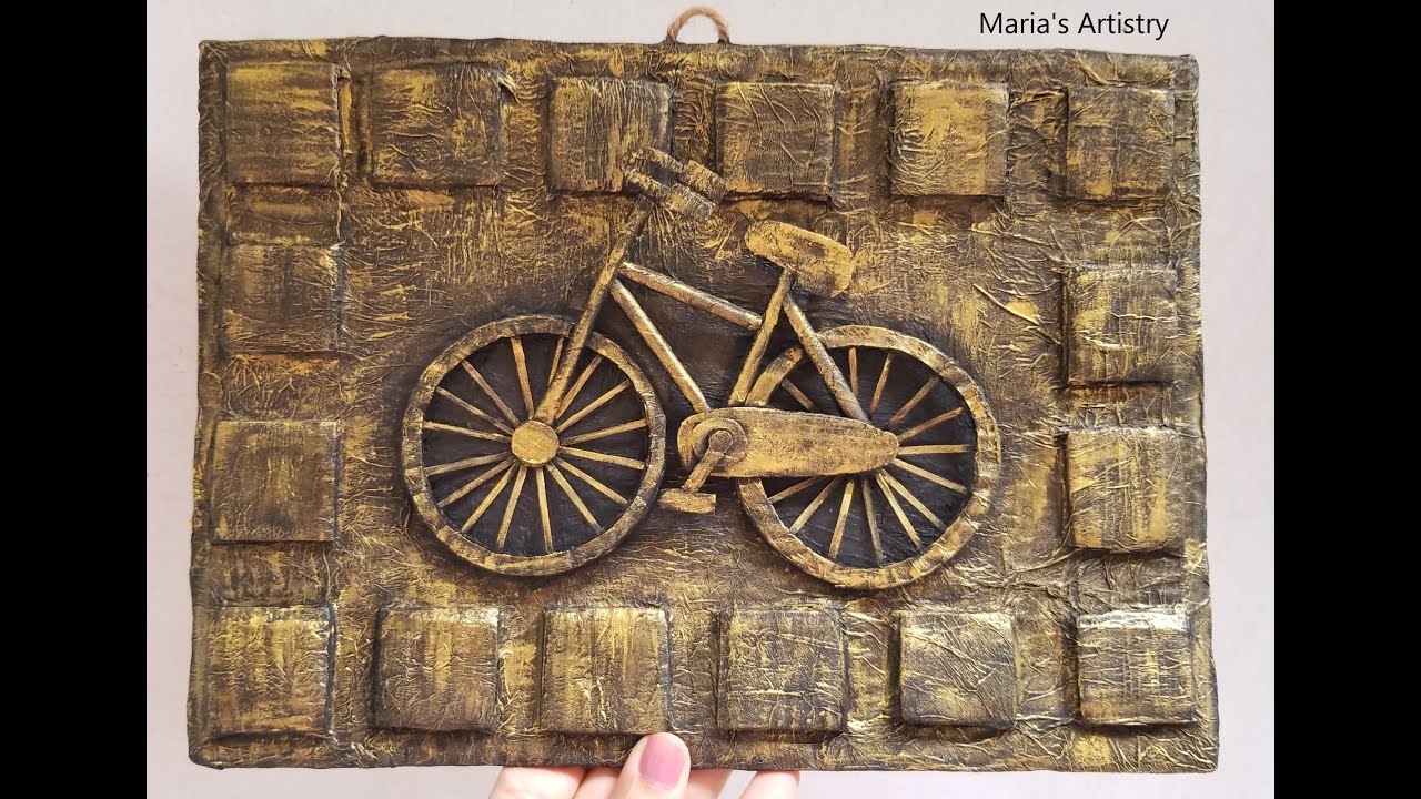 DIY Bicycle wall hanging / cardboard art / best out of waste / wall décor ideas / Upcycling projects