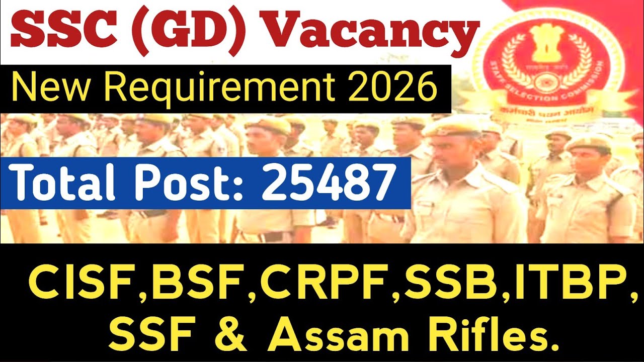 New Requirement of Government Jobs 2026 ll SSC GD Vacancy ll Upcoming Jobs