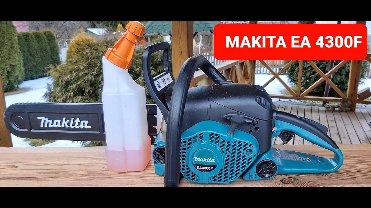 MAKITA-Бензиновая бензопила E🅰 𝟒𝟑𝟎𝟎𝐅 - бензопила. Запуск двигателя - работа пилы.