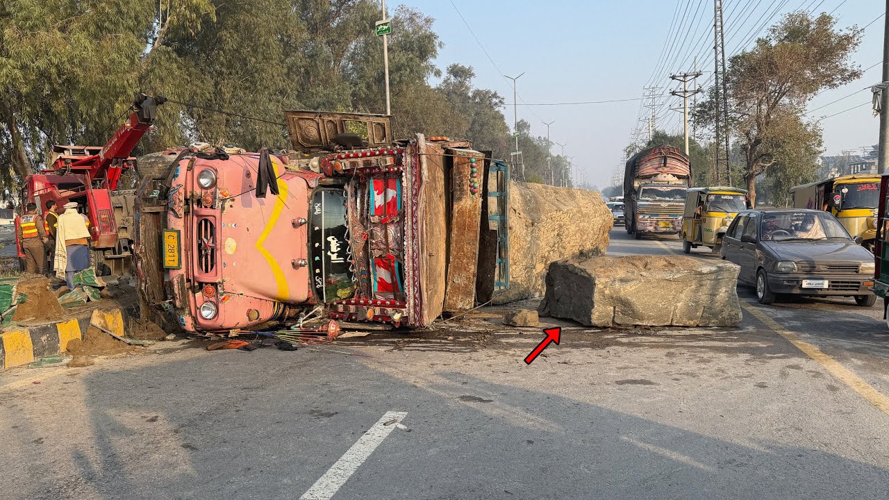 Road Disaster! Truck Crash Spills Tons of Stones | Extreme Recovery Operation