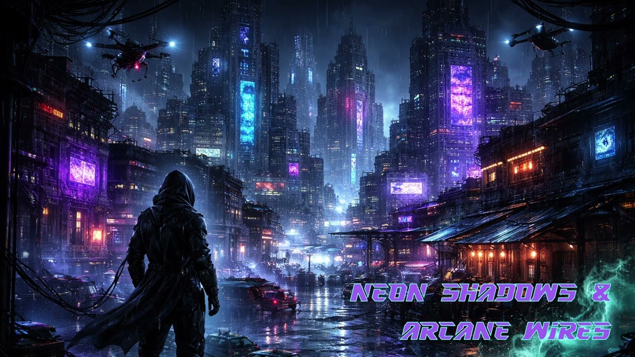 Neon Shadows & Arcane Wires — Shadowrun Cyberpunk Fantasy Cinematic Ambience