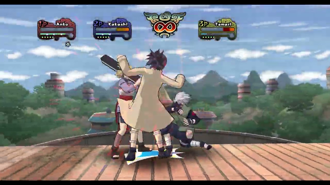 Naruto Clash of Ninja Revolution 2: Temari vs Anko vs Kakashi no TAS