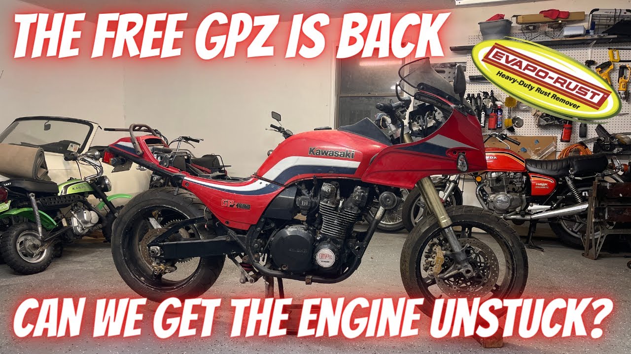 The FREE GPZ: Can we Un-seize the Engine that was Left Outside with No Spark Plugs? #kawasaki