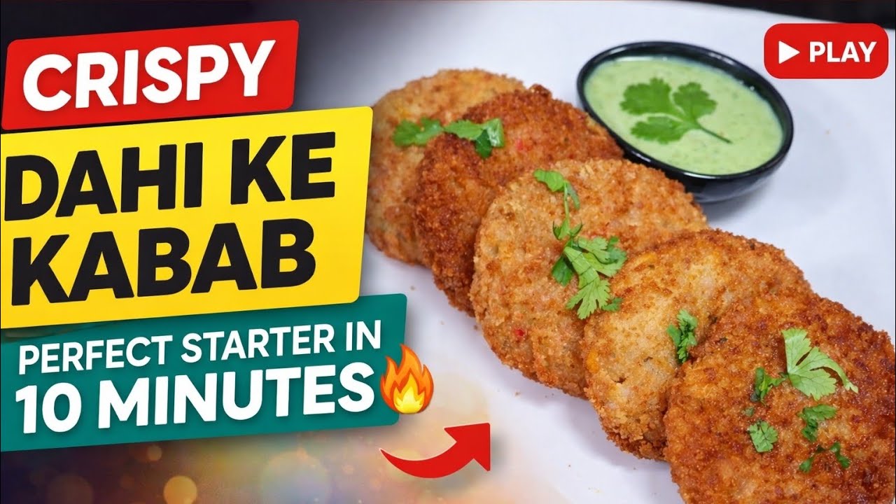 Crispy Dahi Ke Kabab | Easy & Delicious Starter Recipe | Perfect Starter in 10 Minutes #dahikekabab 