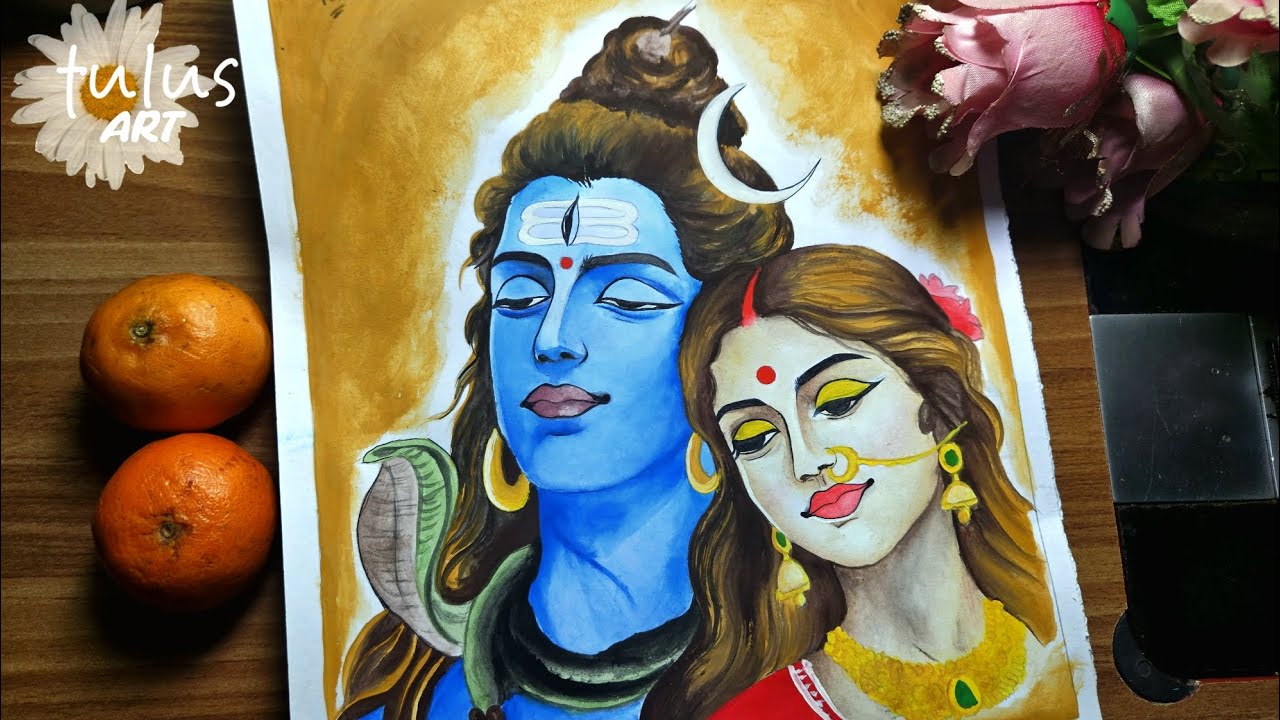 Lord Shiva and Parvati Ji Outline Drawing Tutorial ll Shivratri Special Drawing ll#shivparvati #art 