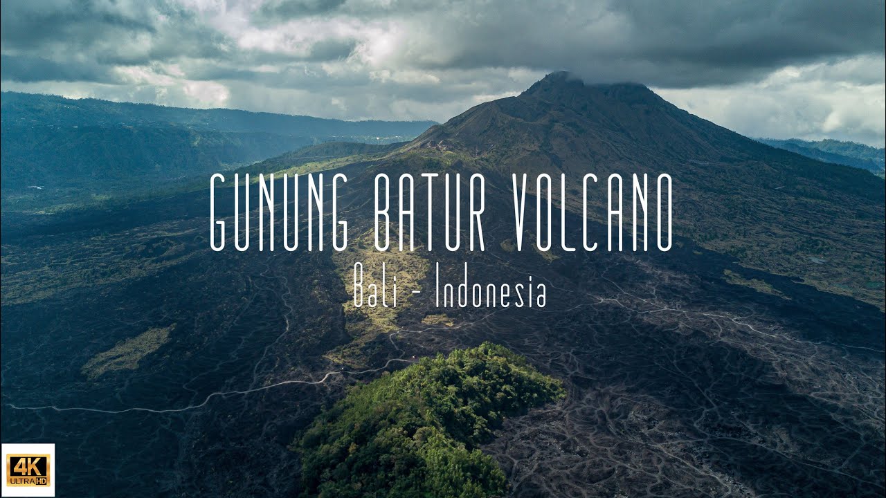 🇮🇩 4K drone video of Gunung Batur Volcano, Bali, Indonesia.